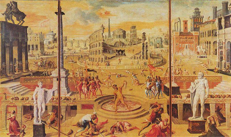 Antoine Caron The Massacre of the Triumvirate. France oil painting art